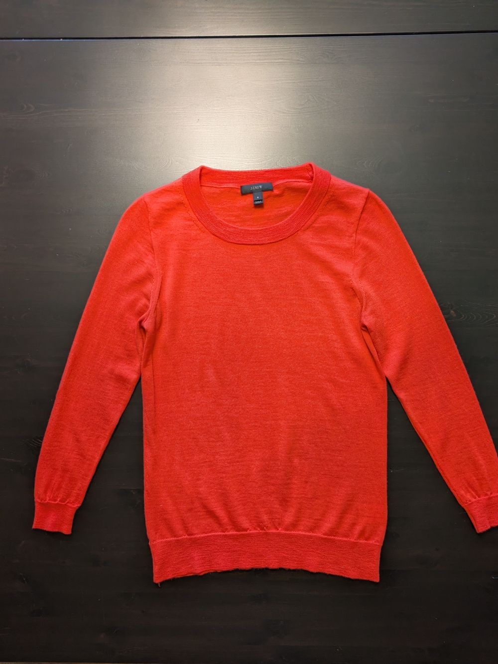 J. Crew Women’s 3/4 Sleeve Orange Sweater Sz S